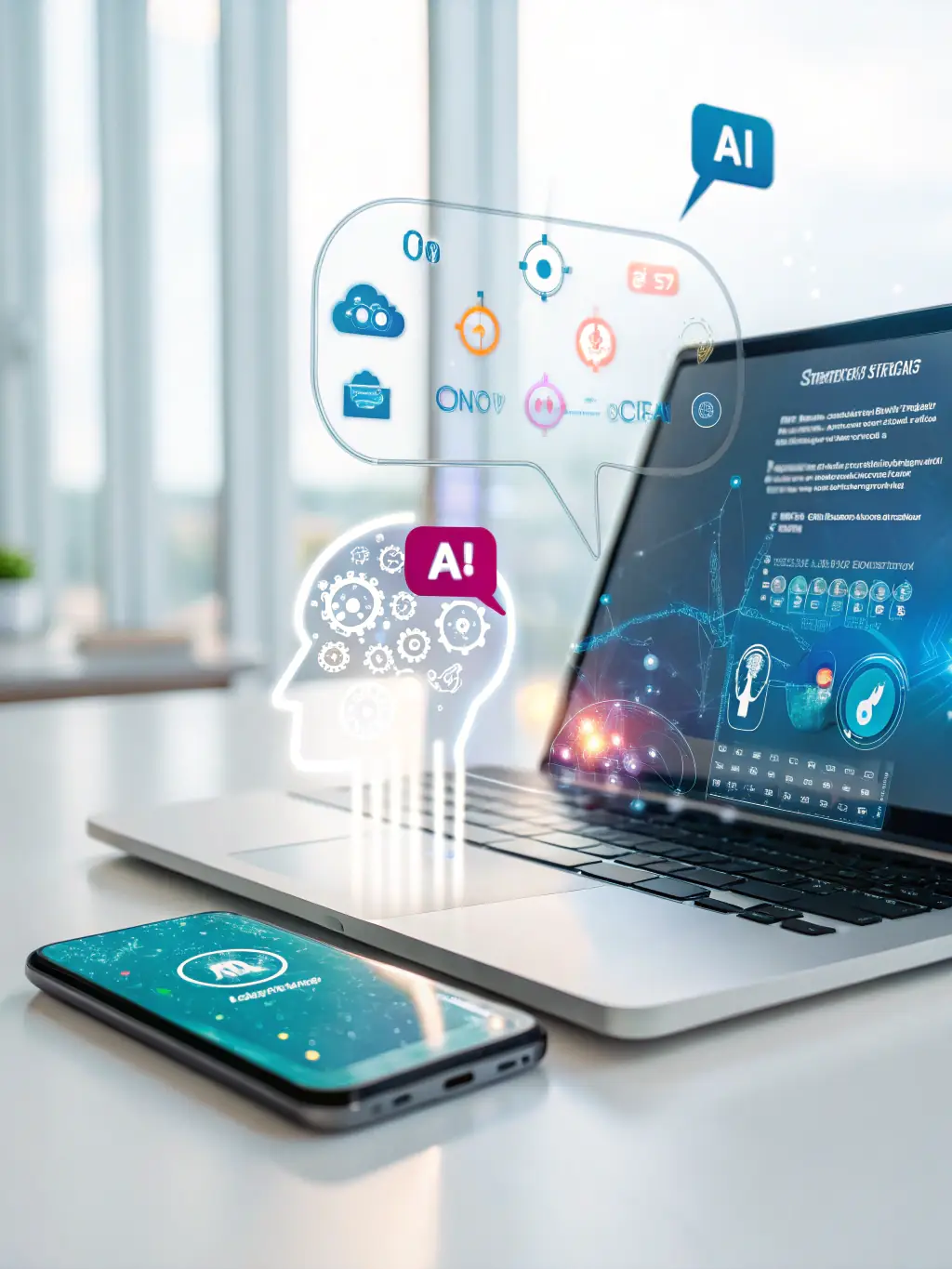 A modern icon depicting a headset with AI circuitry, representing 24/7 AI call reception for ValetVoice™.